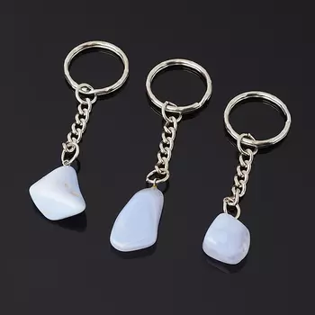 Брелок агат голубой (биж. сплав)