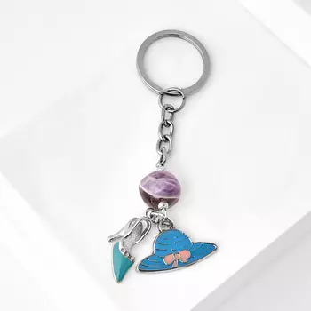 Брелок аметист (биж. сплав эмаль)