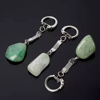 Брелок авантюрин зеленый (биж. сплав)