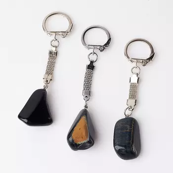 Брелок соколиный глаз (биж. сплав)