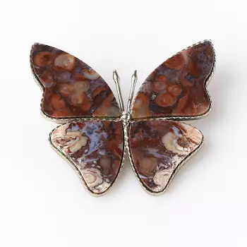 Брошь агат крейзи (мельхиор)