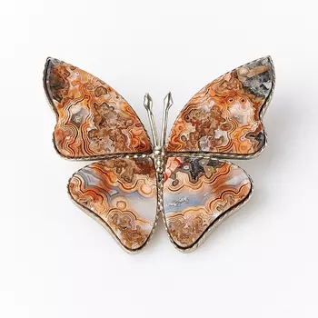 Брошь агат крейзи (мельхиор)