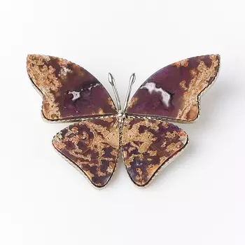 Брошь агат крейзи (мельхиор)