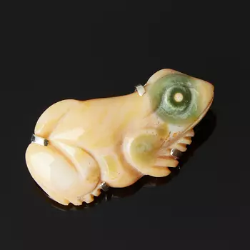 Брошь агат моховой (серебро 925 пр. родир. бел.)