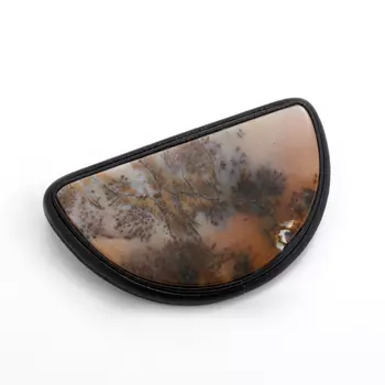 Брошь агат пейзажный (натуральная кожа)