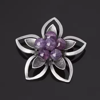 Брошь аметист (биж. сплав)
