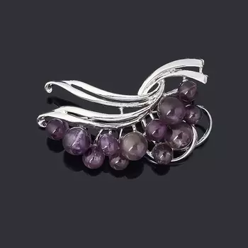 Брошь аметист (биж. сплав)
