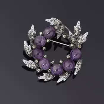 Брошь аметист (биж. сплав)