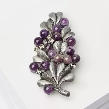 Брошь аметист (биж. сплав)