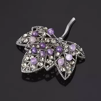 Брошь аметист (биж. сплав)