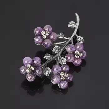 Брошь аметист (биж. сплав)