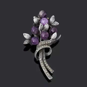 Брошь аметист (биж. сплав)