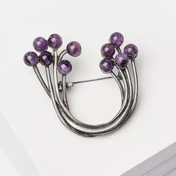 Брошь аметист (биж. сплав)