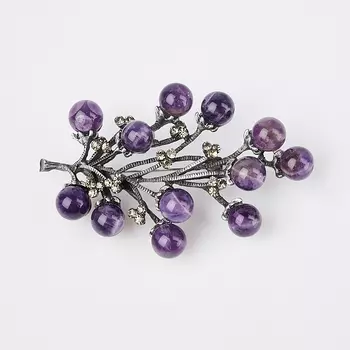 Брошь аметист (биж. сплав)