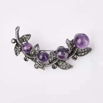 Брошь аметист (биж. сплав)