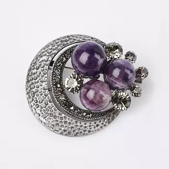 Брошь аметист (биж. сплав)