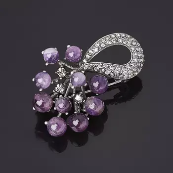 Брошь аметист (биж. сплав)