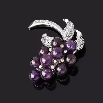 Брошь аметист (биж. сплав)