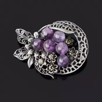Брошь аметист (биж. сплав)