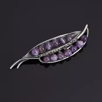 Брошь аметист (биж. сплав)