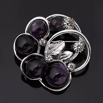 Брошь аметист (биж. сплав)