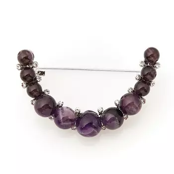 Брошь аметист (биж. сплав)