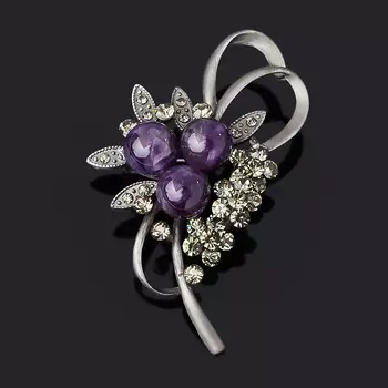 Брошь аметист (биж. сплав)