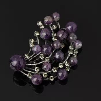 Брошь аметист (биж. сплав)