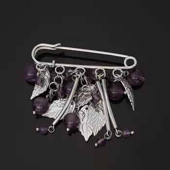 Брошь аметист (биж. сплав) (булавка)