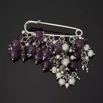 Брошь аметист (биж. сплав) (булавка)