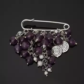 Брошь аметист (биж. сплав) (булавка)