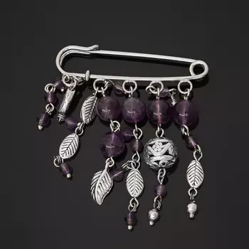 Брошь аметист (биж. сплав) (булавка)