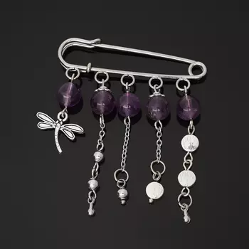 Брошь аметист (биж. сплав) (булавка)