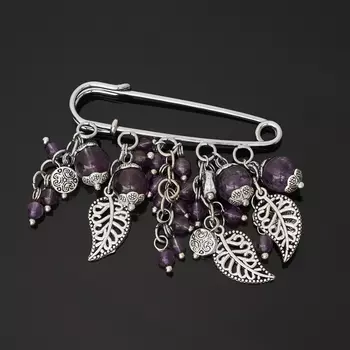 Брошь аметист (биж. сплав) (булавка)