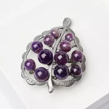 Брошь аметист (биж. сплав) (кулон)