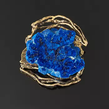 Брошь азурит (биж. сплав, бронза)