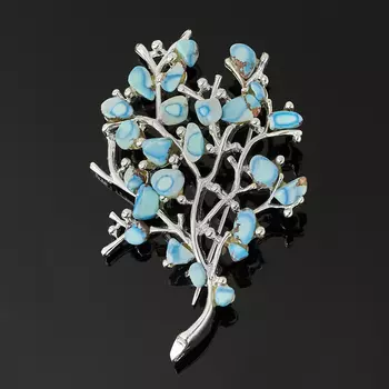 Брошь бирюза (биж. сплав посеребр.)