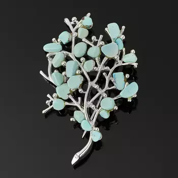 Брошь бирюза (биж. сплав посеребр.)