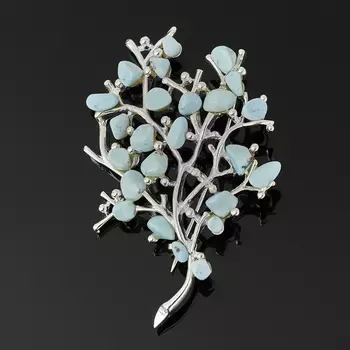 Брошь бирюза (биж. сплав посеребр.)