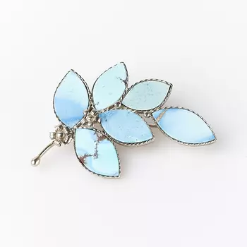 Брошь бирюза (мельхиор)