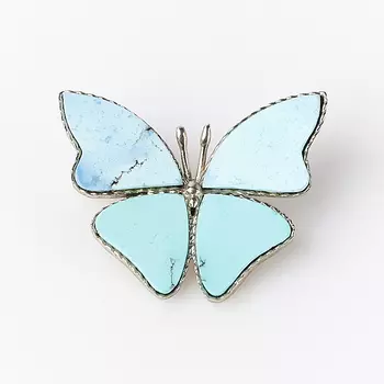 Брошь бирюза (мельхиор)