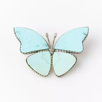 Брошь бирюза (мельхиор)