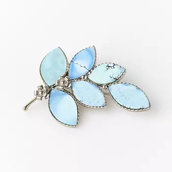 Брошь бирюза (мельхиор)