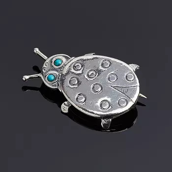 Брошь бирюза (серебро 925 пр.)