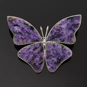 Брошь чароит (мельхиор)