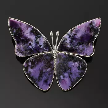 Брошь чароит (мельхиор)