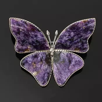 Брошь чароит (мельхиор)