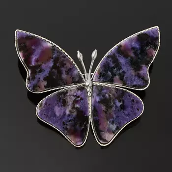 Брошь чароит (мельхиор)