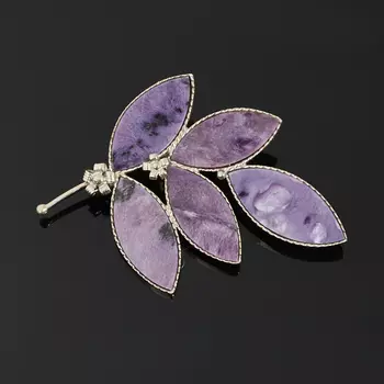 Брошь чароит (мельхиор)