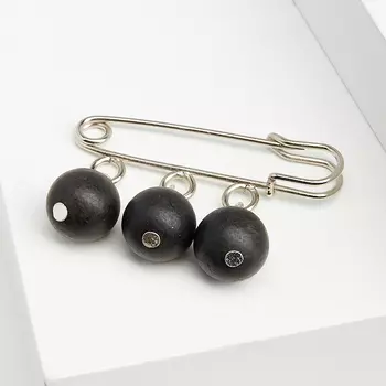 Брошь гагат матовый (биж. сплав) (булавка)